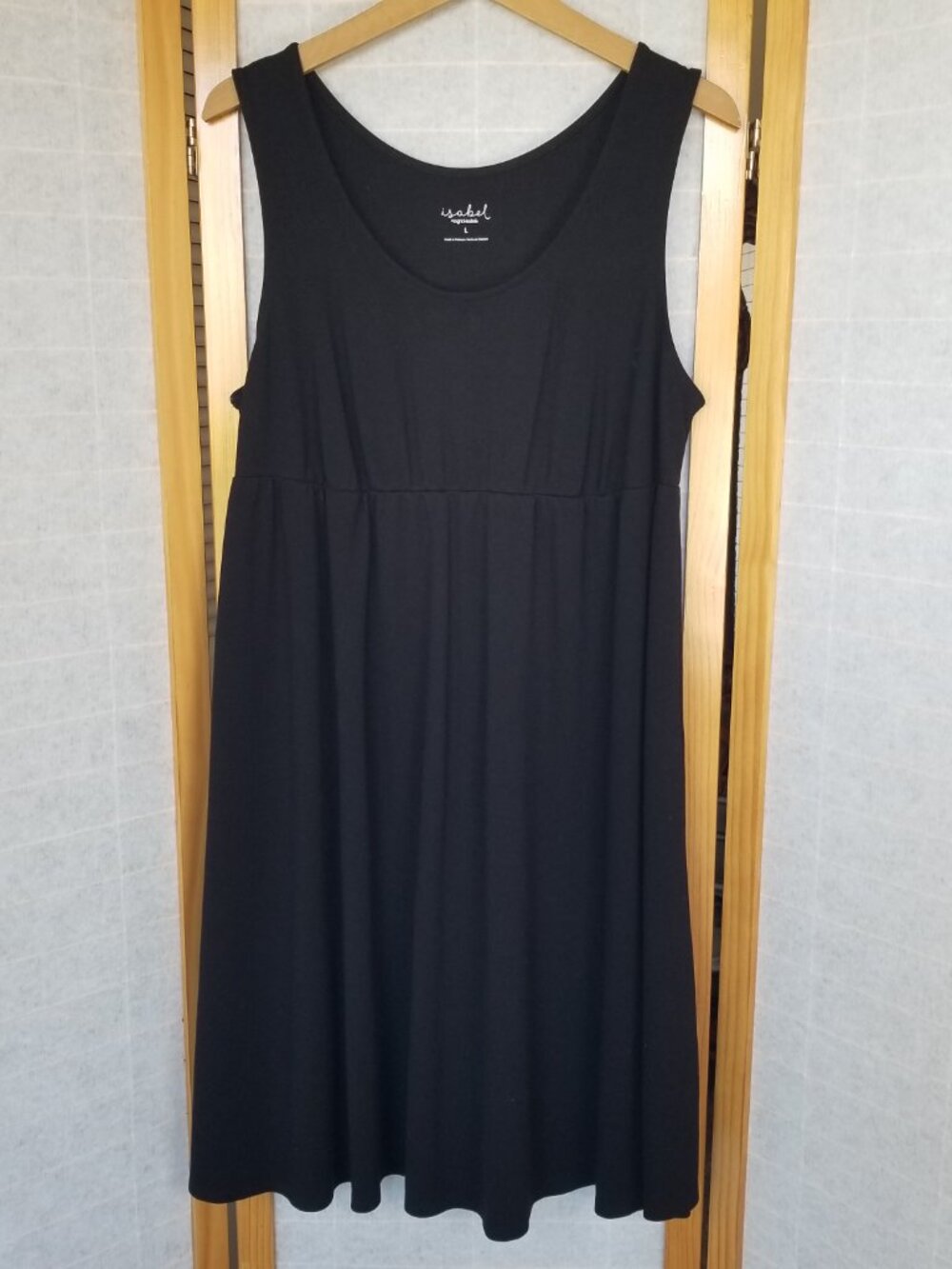 Isabel Maternity Tank Dress Size Large Black A-Line EUC